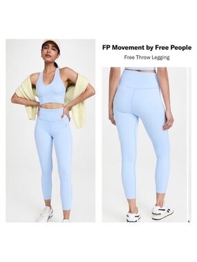Free People Light Blue High-Rise Free Throw Leggings
